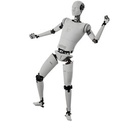 Fototapeta premium cyborg posing like space parson in-universe 3d render with transparent background 