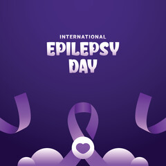 World Epilepsy Day Background With Ribbon