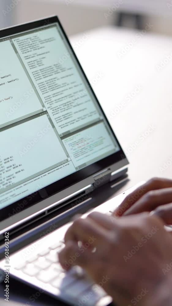 Fototapete Web Development Code And Coding On Laptop