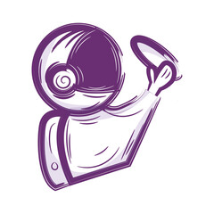 Isolated cute astronaut cartoon character Vector