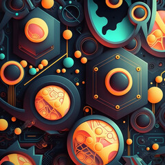abstract background with futuristic circles ai