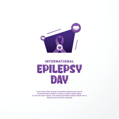 Fototapeta na wymiar World Epilepsy Day Background With Ribbon