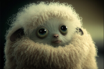 cute baby sheep with big eyes ai