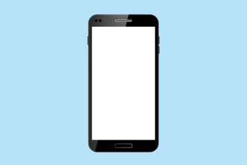 smartphone in vector on blue background, phone mockup