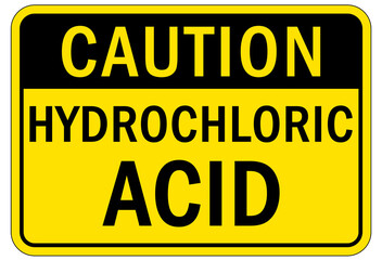 hydrochloric acid sign and label