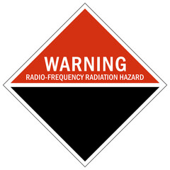 Radio frequency radiation hazard sign and labels