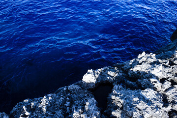 Abstract view of ocean water over a cliff