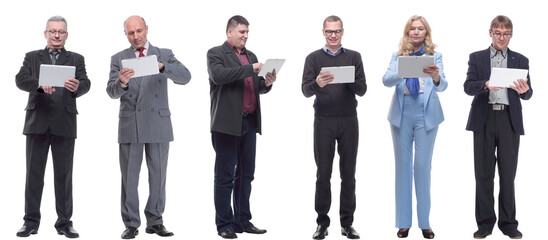 group of people holding tablet and looking into it