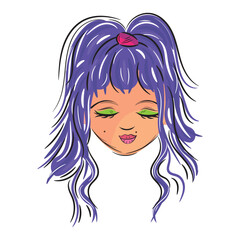 Isolated beautiful woman pop art sketch Vector