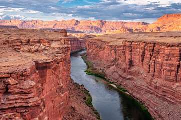 The Colorado River gorge from Navajo Bridge in Arizona.