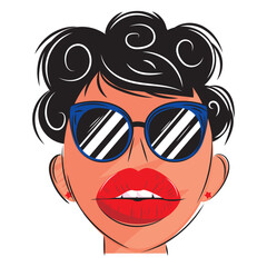 Isolated beautiful woman pop art sketch Vector