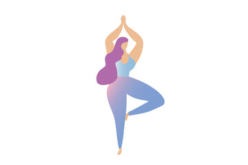 Obraz na płótnie Canvas yoga pose girl on png background