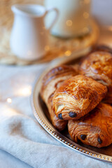 Pain au chocolat, french sweet pastry speciality