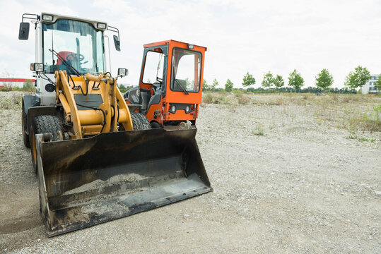 Wheel loader on construction site