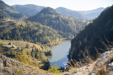 landscape with lake and mountains