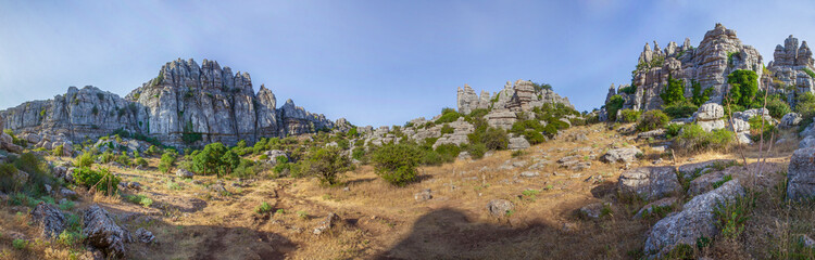 Impressive karst landscapes at Torcal de Antequera, Malaga, Spain