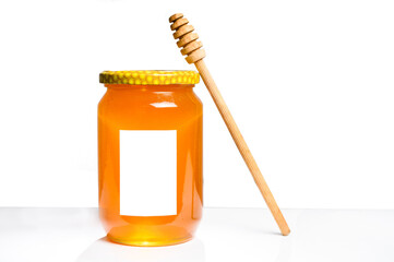 Fresh honey on clean background