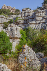 Fototapeta na wymiar Karstic rock formations at Torcal de Antequera
