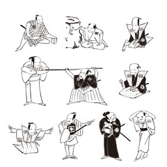 江戸時代の歌舞伎に登場する人々。日本の浮世絵。
People who appear in Kabuki in the Edo period. Japanese ukiyo-e.