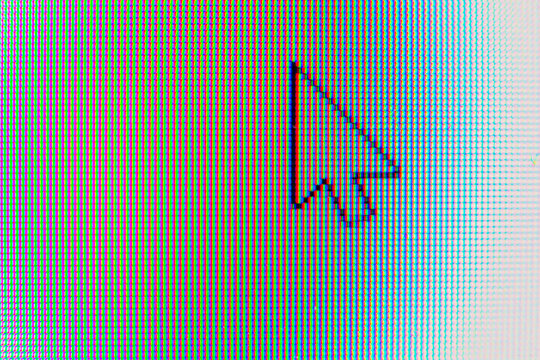LCD screens RGB pixels - mouse symbol on the screen - super macro
