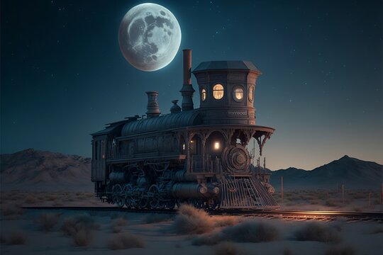 Steam Train In The Night