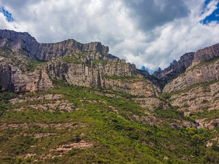 Fototapeta na wymiar Montserrat mountain range near Barcelona, Spain