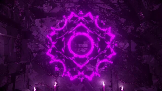 Crown Chakra stone symbol Sahasrara Violet AUM energy reiki flow 3d background vj loop psychedelic art yoga healing meditating tantra 4k abstract ancient hindu animation texture spiritual awareness