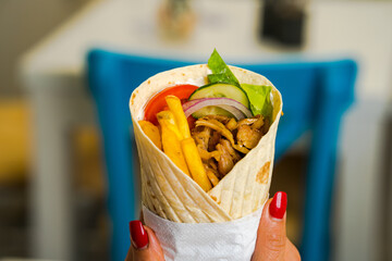 Gyros pita tastie greek fast food