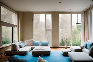 Fototapeta na wymiar modern living room interior generative ai