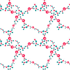 Watercolor pattern with chemical molecules