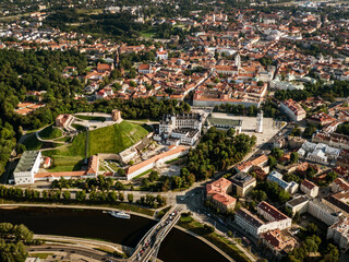Aerial view of Vilnius old town, Lithuania.