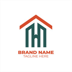 House Logo. Vector and illustration. Isolated on White Background. Usable for Real Estate, Construction, Architecture and Building Logos. Flat Vector Logo Design Template Element.