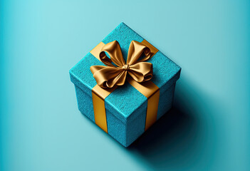 blue gift box created with Generative AI technology