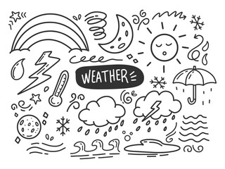 weather theme doodle
