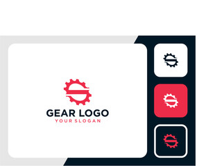 gear logo design with letter s and industry