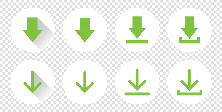 Download green icon vector. Set icon