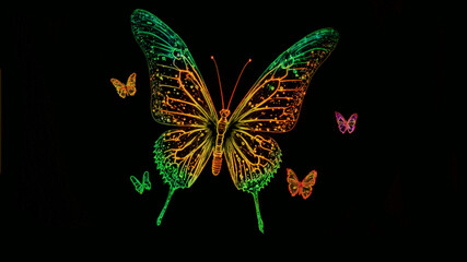 Fototapeta na wymiar Bright Abstract Illustration of a Butterfly