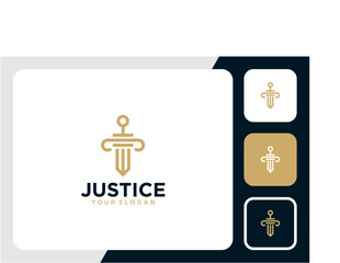 justice logo design with sword