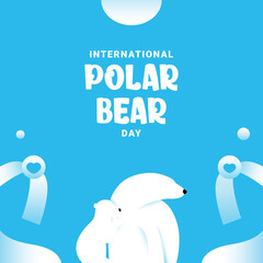 Flat Design International Polar Bear Day Background For International Moment