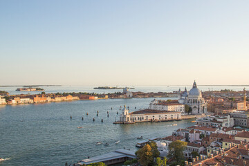 Obraz premium Beautiful views of Santa Maria Della Salute and the Venetian lagoon in Venice, Italy
