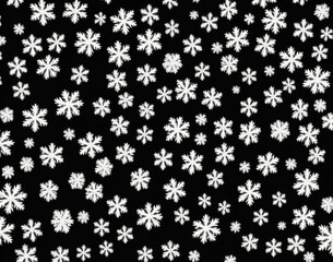 Snowflakes on a black background.  IA technology