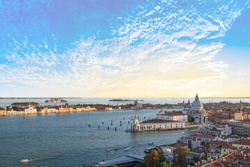 Obraz premium Beautiful views of Santa Maria Della Salute and the Venetian lagoon in Venice, Italy
