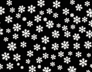 Snowflakes on a black background.  IA technology