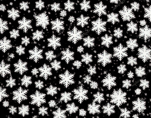 Snowflakes on a black background.  IA technology