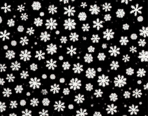 Snowflakes on a black background.  IA technology