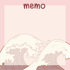 Cute memo template. Cute note template with stripes and cute bear for printing or bullet journal. Bullet journal sticky notes.  