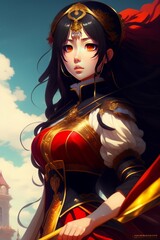 Oil painting anime key visual full body portrait character concept art, generated by Artificial Intelligence