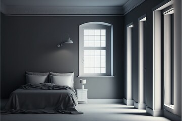 Modern luxurious bedroom interior design. Generative ai