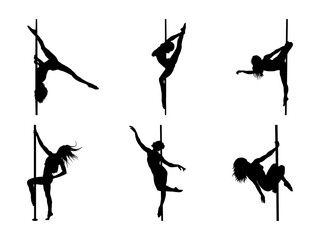 Female Pole Dancer Silhouette Collection