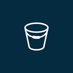 Bucket icon vector logo design flat style illustration
